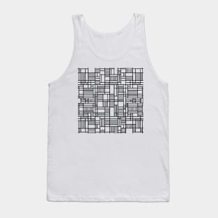 Map Lines Grey White Tank Top